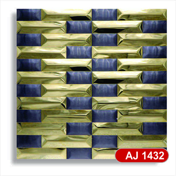 دیوارپوش استیل طلایی و مشکی aj1432