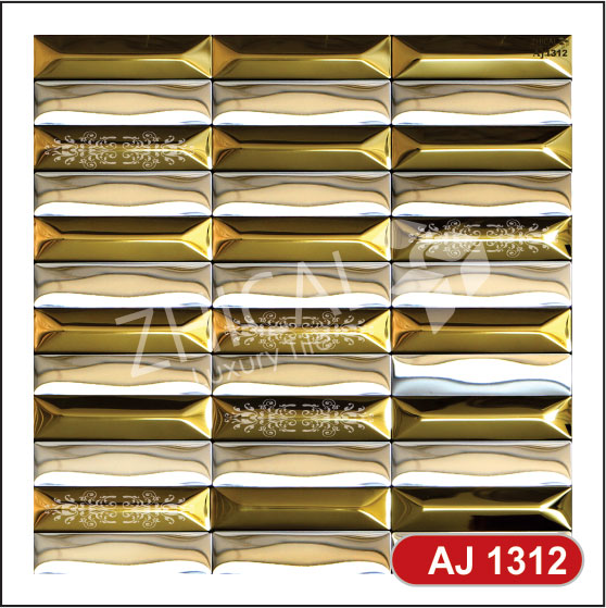 کاشی استیل نقره ای طلایی aj1312